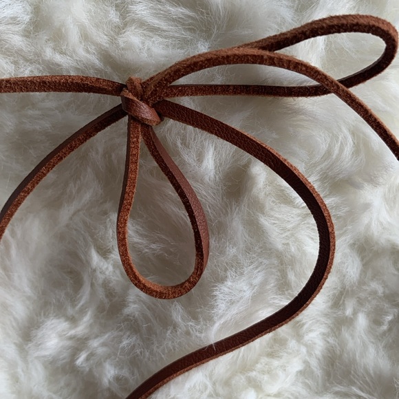 Genuine leather flower choker necklace OOAK - Picture 5 of 11